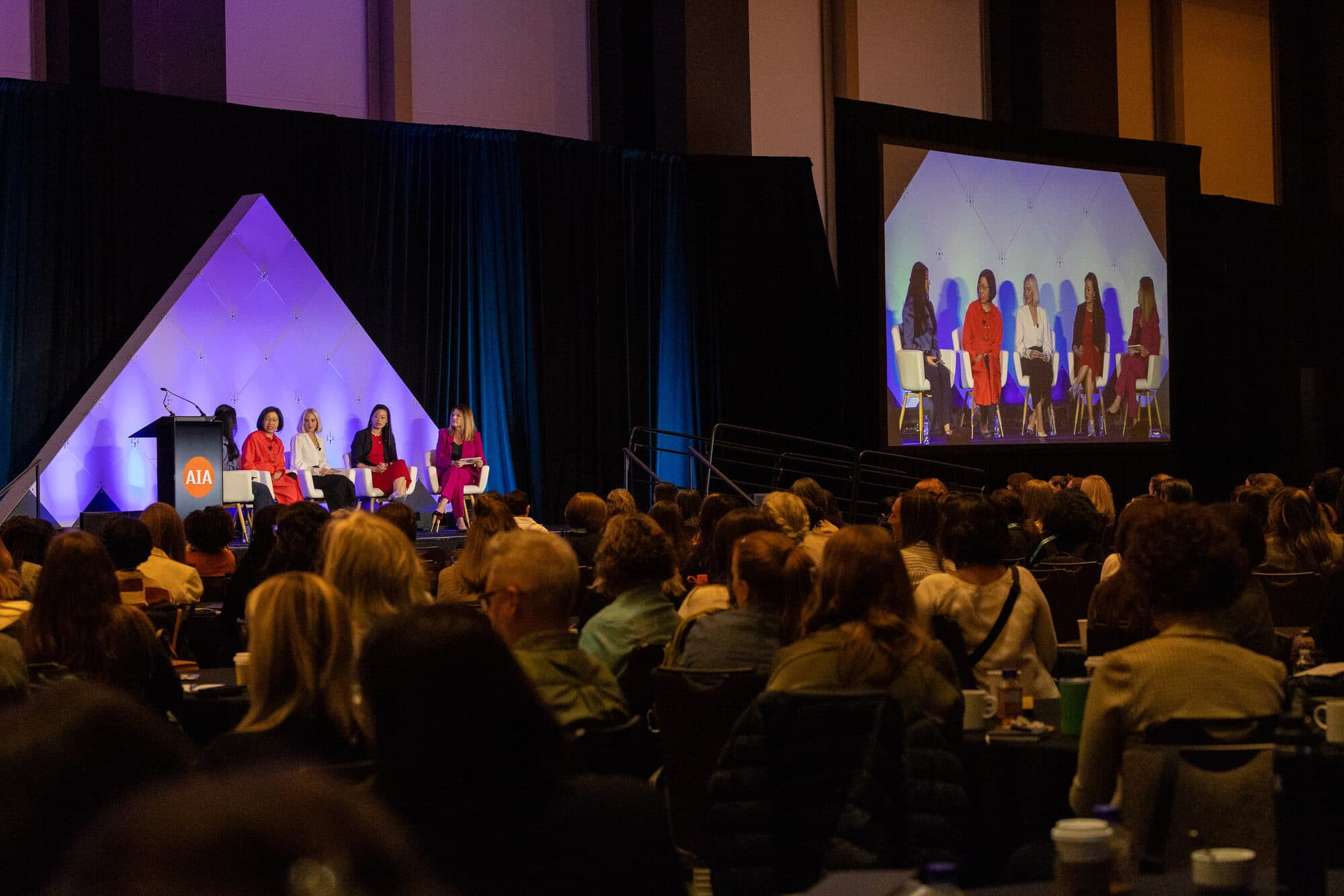 Evelyn Lee on a panel at the AIA Women's Leadership Summit, November 2025.